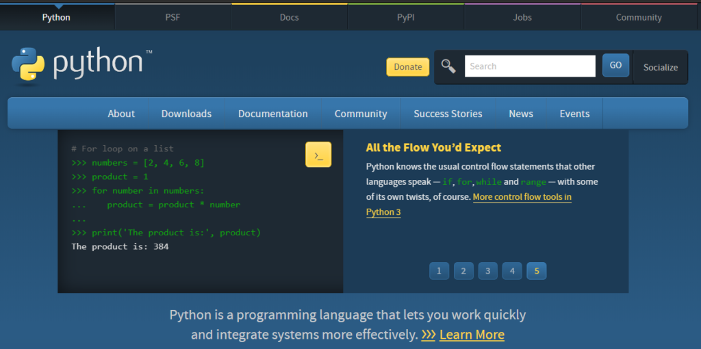 Python公式ページ